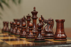 Jaques Reproduction 1870-75 Wooden Chess Pieces in Distressed and Mahogany Boxwood