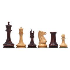 Morphy Cooke 1849-50 Vintage 4.4" Reproduction Chess Set in Non-Antiqued/Mahogany Stained Boxwood