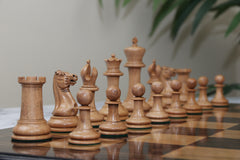 1849 Early Version Reproduced 4.4" Chess Set in Distressed Boxwood/Ebony