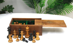 Slide Top Box in Golden Rosewood holds up to 4.4" Chess Pieces