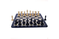Regal Series 4" Ebony Wood Staunton Chess Set with Board