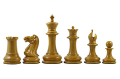 Jaques Reproduction 1850-55 Staunton 4.4" Ebony/ Antiqued Boxwood Chess Pieces
