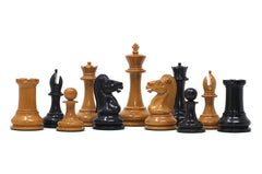 William Leuchars Series 1849 Historical Reproduction 3.5" Chess set - Ebony/Lacquered Antiqued Boxwood