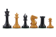 Walter Grimshaw 1854 Circa Reproduction Staunton Antiqued Boxwood/Ebony Chess Set
