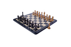 Antique Warrior 4" Chess Set in antiqued box wood and ebony wood