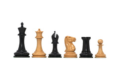 NATHANIEL COOKE SERIES 1849 Natural Boxwood/Ebony Chessmen King: 3.625"