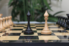 Soviet USSR 1970 Reproduced 4" Chess set in Ebony and Natural Boxwood