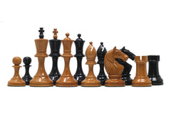 Soviet USSR Moscow 1925 Historical Reproduced 4" Chess set in Ebony & Lacquered Antique Boxwood