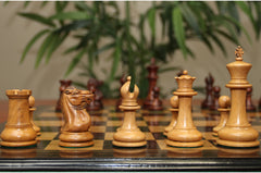 Nathaniel 1849 Antique Reproduction Vintage 4.4" Distressed/Mahogany Wood Chess Pieces