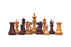 Nathaniel 1849 Antique Reproduction Vintage 4.4" Distressed/Mahogany Wood Chess Pieces