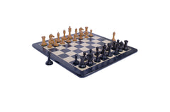 Antique Warrior 4" Chess Set in antiqued box wood and ebony wood