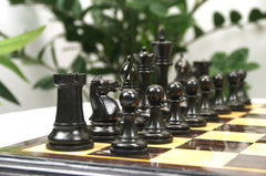 The Jaques Tournament Anderssen “Drop-Jaw” Replica Chessmen Natural Boxwood & Ebony – 4.4" King