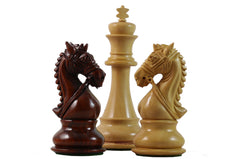 Bridle Series 4.5" Premium Staunton Chess Set in African Padouk and Box Wood