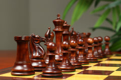 1851-52 Early 2880 Jaques of London Reproduced Vintage 4.4" Chess set Natural Boxwood & Mahogany Stained Boxwood wood