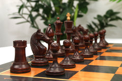 Soviet USSR Moscow 1925 Historical Reproduced 4" Chess set in Mahogany Gilded & Natural Boxwood