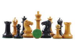 Walter Grimshaw 1854 Circa Reproduction Staunton Antiqued Boxwood/Ebony Chess Set