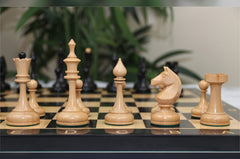 Soviet USSR 1970 Reproduced 4" Chess set in Ebony and Natural Boxwood