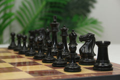 Standard Players Series – Library Size 3.5" Chess Set in Natural & Ebonised Boxwood