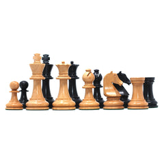 Henri Chavet Reproduced Chess Set in Natural and Ebonised Boxwood- 3.75" King Height