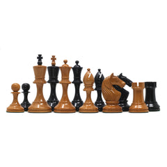 Soviet USSR Moscow 1925 Historical Reproduced 4" Chess set in Ebony & Lacquered Antique Boxwood