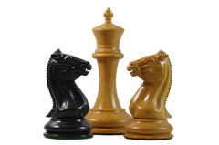 Morphy Cooke 1849-50 Vintage 3.5" Reproduction Chess Set in Antiqued Boxwood & Ebony