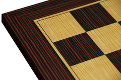 Chess Board square size 2.25" X 2.25" in Stripped Ebony in Matt Finish for 4" to 4.125" Chess Set