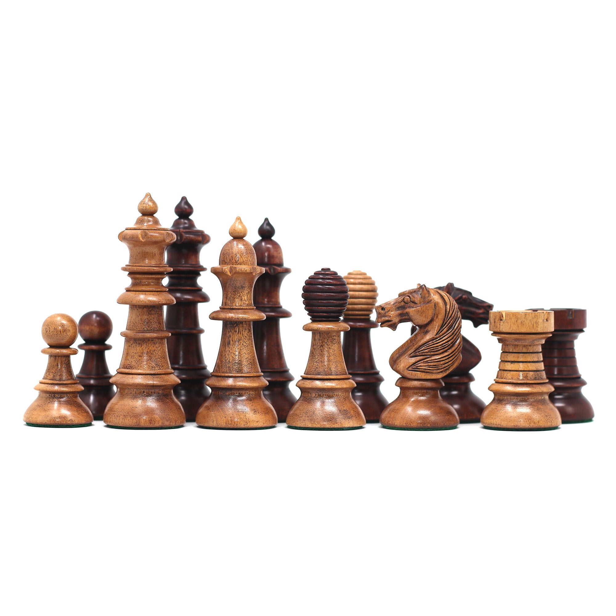 Old Vienna Style Coffee House 1900 Reproduction 4.5" Distressed /Mahogany Stained Chess set