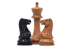 1849 Early Version Reproduced 4.4" Chess Set in Distressed Boxwood/Ebony