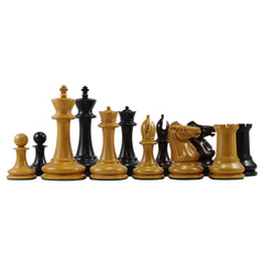 Over-Stamped Series 3.5" Reproduction Chessman in Antiqued Boxwood/Ebony