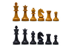 Henri Chavet Reproduced Chess Set in Aged Antiqued and Ebonised Boxwood- 3.75" King Height