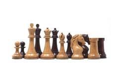 Piatigorsky 1963 Reproduction Staunton 4.5" Chess Pieces Mahogany Gilded/Distressed Boxwood