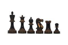 Aron Series Luxury 4" Luxury Staunton Chess Pieces in Burnt Boxwood