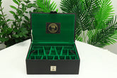 Leatherette Chess Presentation Coffer with straight compartments for 4.125" to 4.4" Chess Pieces