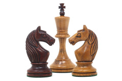 Soviet USSR Moscow 1925 Historical Reproduced 4" Chess set in Mahogany Gilded & Distressed Antiqued Boxwood