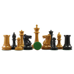 Over-Stamped Series 3.5" Reproduction Chessman in Antiqued Boxwood/Ebony