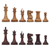 NATHANIEL COOKE SERIES 1849 Distressed/Mahogany Boxwood Chess Set King: 3.625"