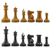 Over-Stamped Series 3.5" Reproduction Chessman in Antiqued Boxwood/Ebony