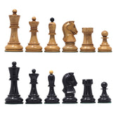 The Fischer Dubrovnik 1970 Upgraded Version Chess set in Distressed and Ebonised Boxwood