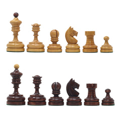 Reproduction Vintage 1930 German Knubbel 3.5" Chess Set in Antiqued & Mahogany Gilded Box wood