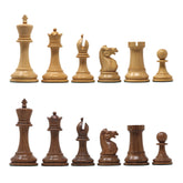 The Jaques Tournament Anderssen “Drop-Jaw” Replica Chessmen Natural Boxwood & Golden Rosewood– 4.4" King