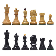 The Fischer Dubrovnik 1970 Upgraded Version Chess set in Natural and Ebonised Boxwood