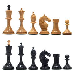 Soviet USSR Moscow 1925 Historical Reproduced 4" Chess set in Ebony & Natural Boxwood