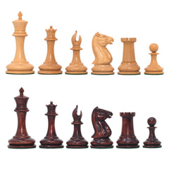 Morphy Cooke 1849-50 Vintage 3.5" Reproduction Chess Set in Natural/Mahogany Stained Boxwood