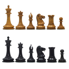 William Leuchars Series 1849 Historical Reproduction 3.5" Chess set - Ebony/Distressed Boxwood
