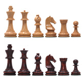 Henri Chavet Reproduced Chess Set in Natural and Mahogany Stained Boxwood- 3.75" King Height