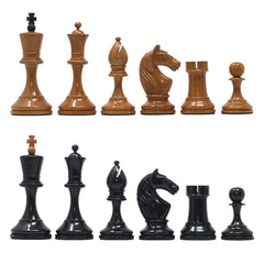 Soviet USSR Moscow 1925 Historical Reproduced 4" Chess set in Ebony & Lacquered Antique Boxwood