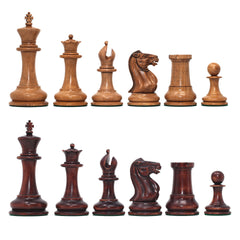 Jaques Reproduction 1870-75 Wooden Chess Pieces in Distressed and Mahogany Boxwood