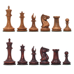 Morphy Cooke 1849-50 Vintage 3.5" Reproduction Chess Set in Distressed Boxwood/Mahogany Stained