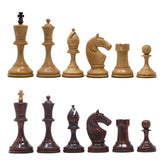 Soviet USSR Moscow 1925 Historical Reproduced 4" Chess set in Mahogany Gilded & Natural Boxwood