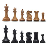 Jaques Zukertort 1875 Reproduction Library 3.5" Chessmen in Distressed Boxwood/Ebony